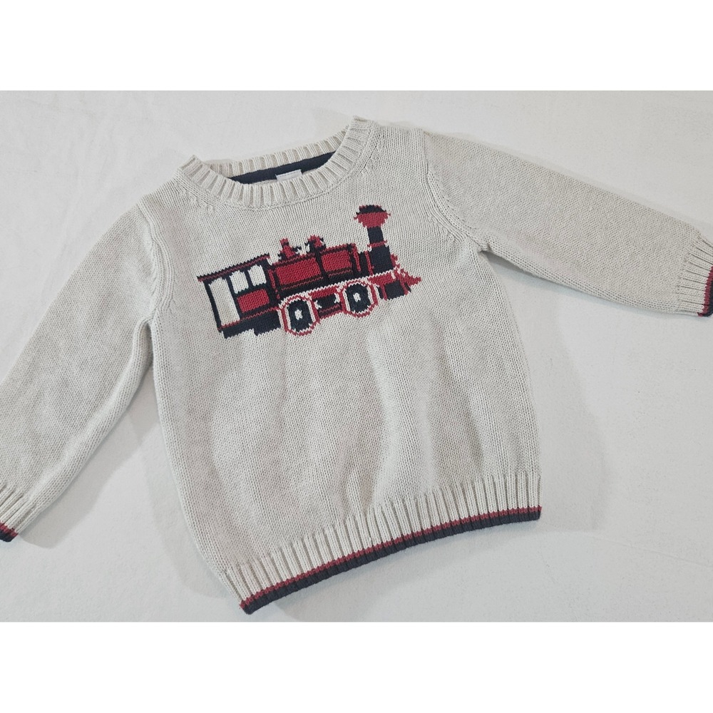 Janie and Jack Boys Train Sweater~Size 12-18 Months~EUC